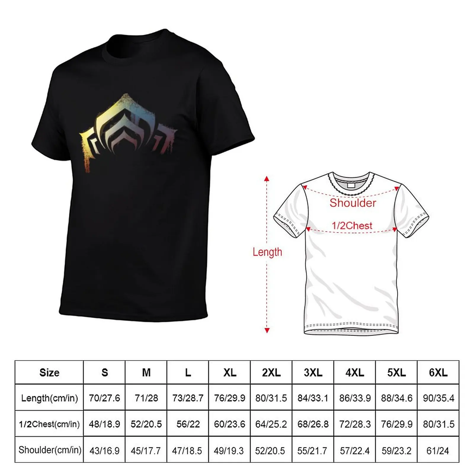 Warframe Logo T-Shirt Vintage Print Crew Neck Tee T-Shirt