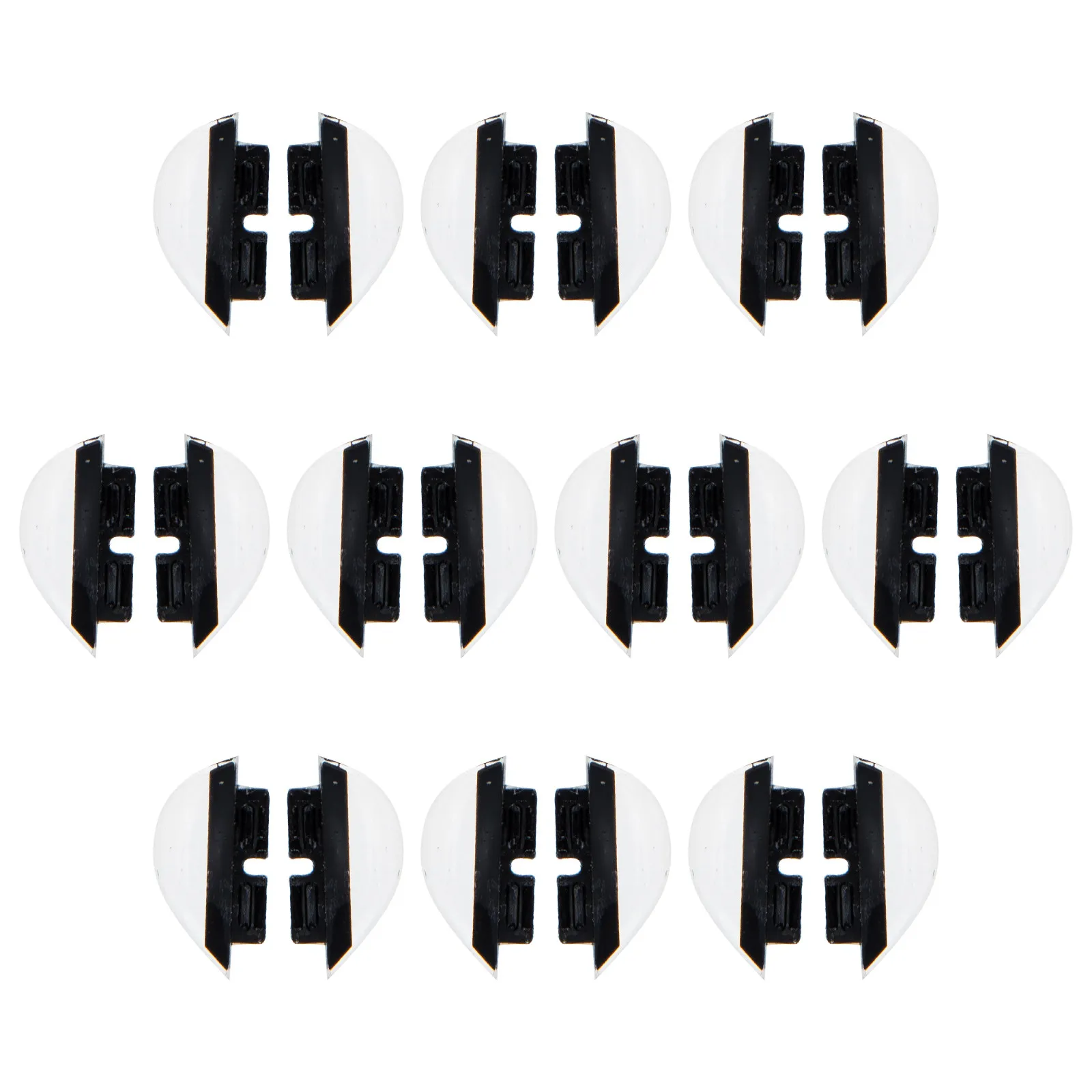 

10Pairs Silicone Eyeglasses Nose Pads Supple Non-Slip Plug-in Nose Supports Replacement Parts for Glasses Sunglasses Flat