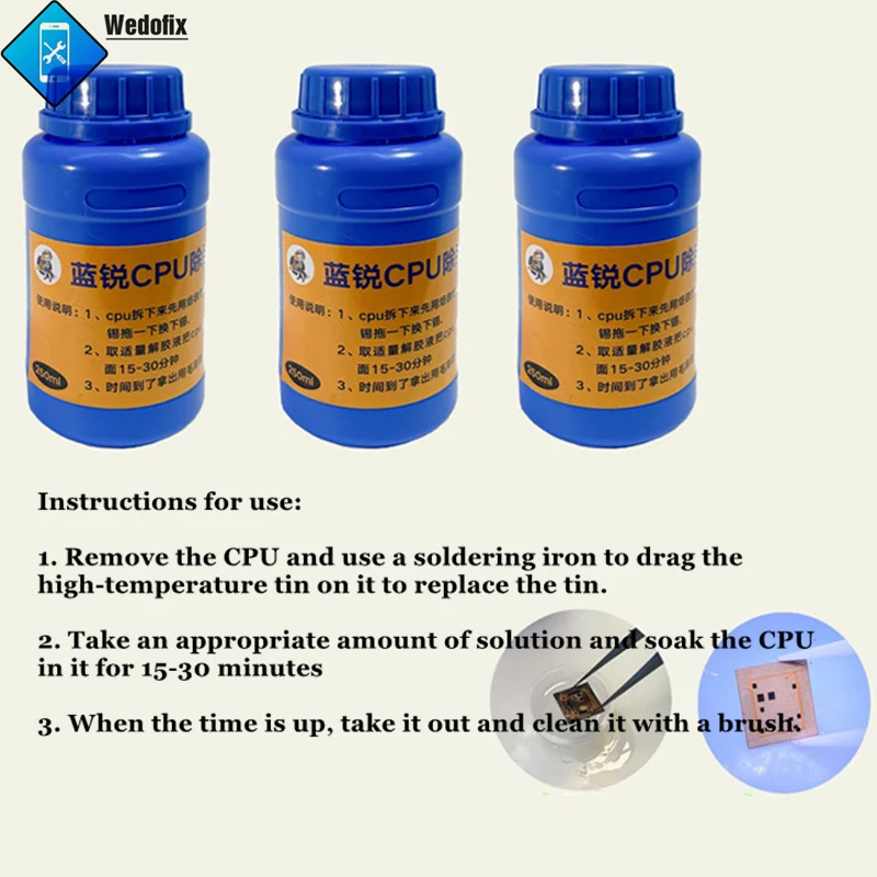 CPU Glue Remover 250ml NAND IC Black Glue Remove Liquid Syringe for Samsung iPhone Mobilephone Repair