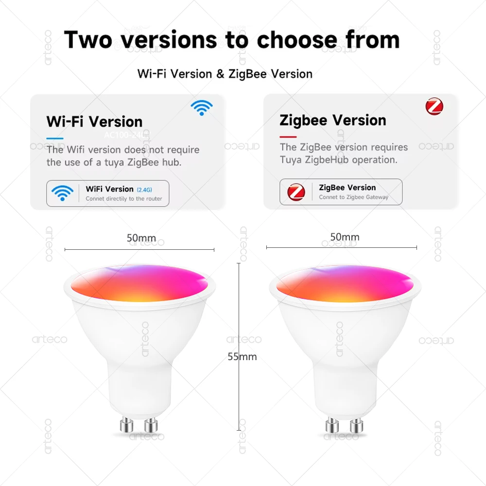 EWelink GU10 Smart Bulb WiFi Zigbee ,Dimmable Smart Led Lamp 2700-6500K RGB, Led Light Bulbs Works With Alexa Amazon Google Home