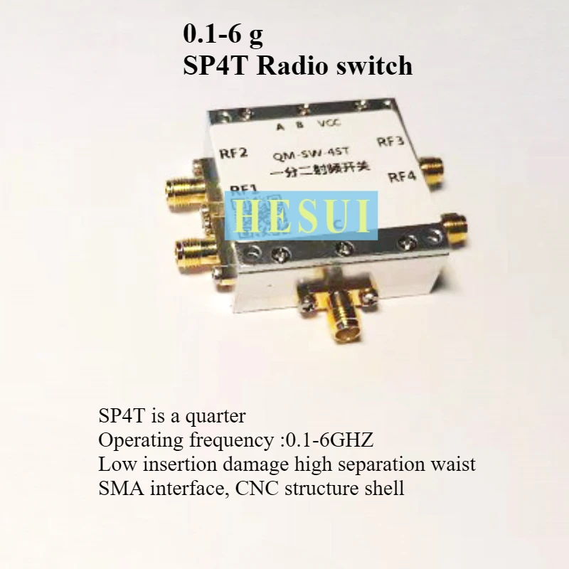 0.1-6GHz SP4T RF switches all four microwave electronics for high isolation