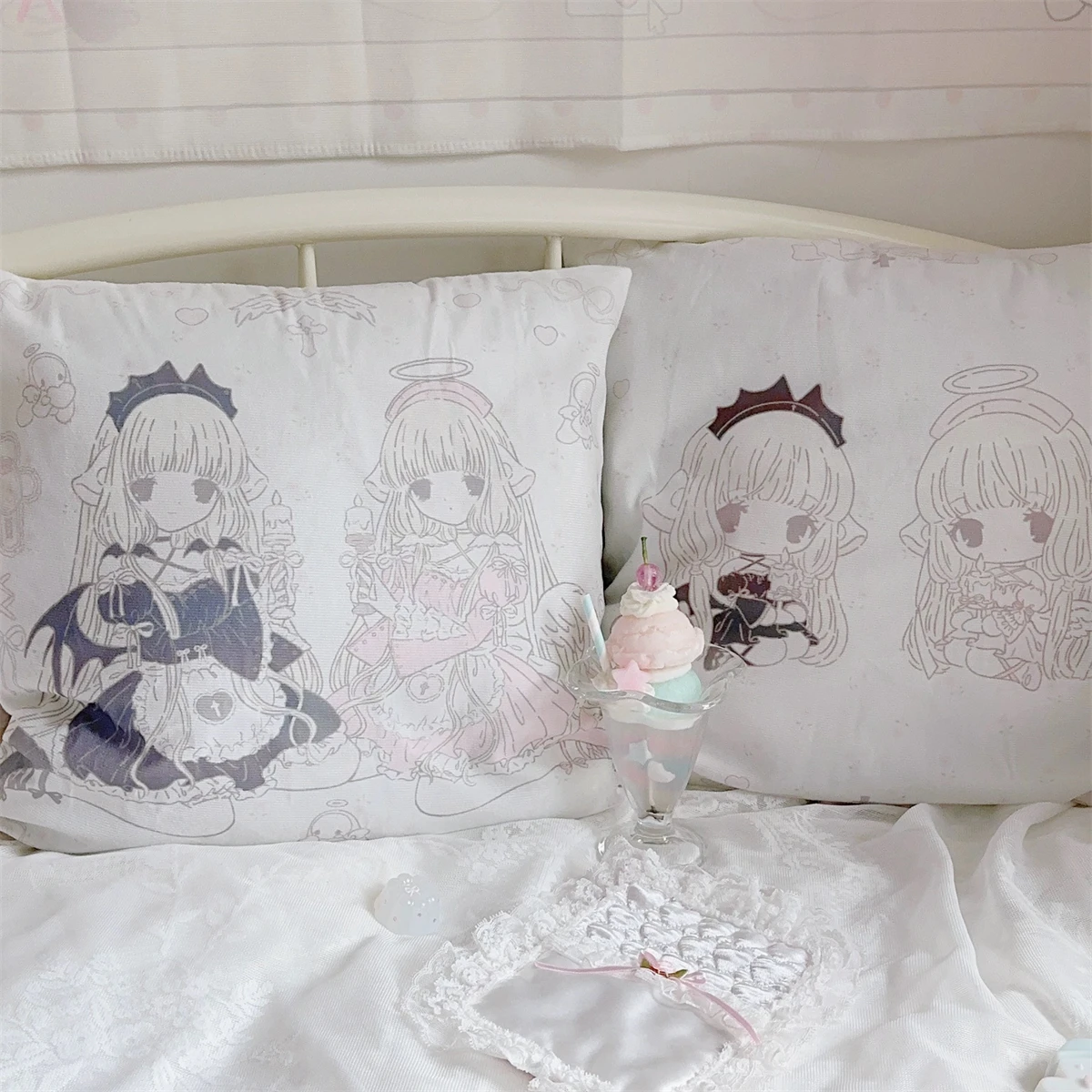 الكرتون فتاة الطباعة الرقمية غطاء الوسادة الخوخ الجلد المخملية غرفة المنزل أريكة المعيشة مكتب سيارة البساطة وسادة غطاء 45x45 سنتيمتر