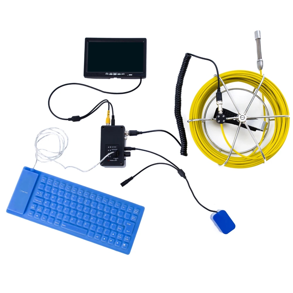 9 Inch Monitor Industrial Drain Sewer Pipe Inspection Endoscope 17mm Camera DVR WIFI Keboard WP91B Borescope Underwater Camera