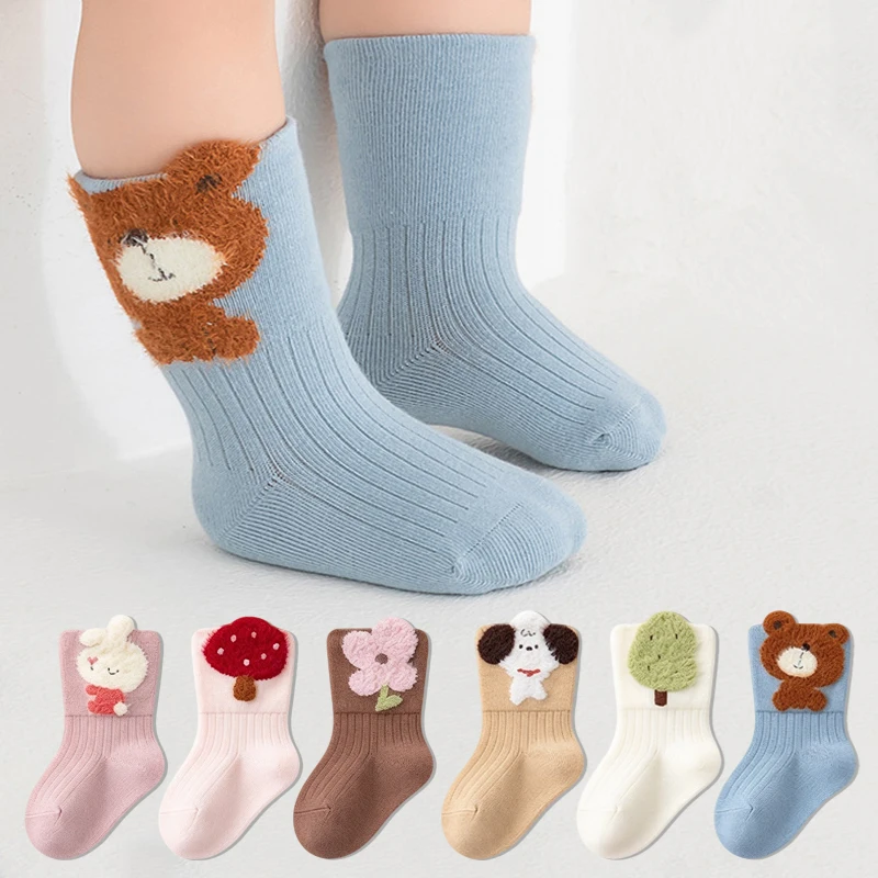 Infant Socks Cartoon Design Comfortable Baby Socks Autumn Winter Warm Newborn Socks for Toddler Boys Girls