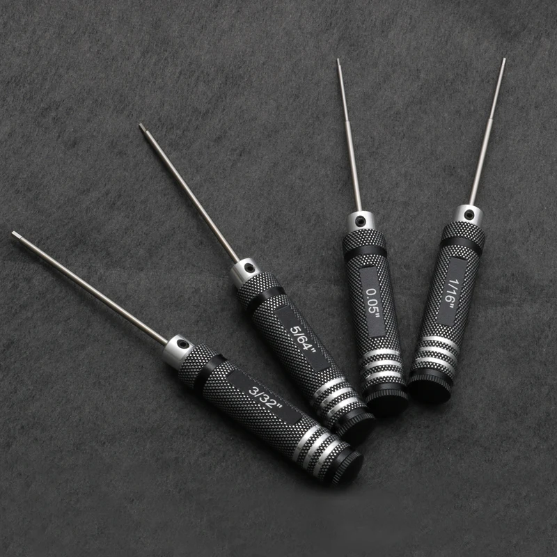 Model Repair Assembly Tools Hexagonal Screwdriver 0.05" 1/16" 3/32" 5/64" Metal Steel Hex Wrench with Total Length 177mm