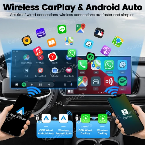 Imagen 2 del producto 2026 nuevo Mini 5/3 Pro CarlinKit 5,0 adaptador inalámbrico Android Auto CarPlay USB Dongle 5Ghz WiFi BT conexión rápida