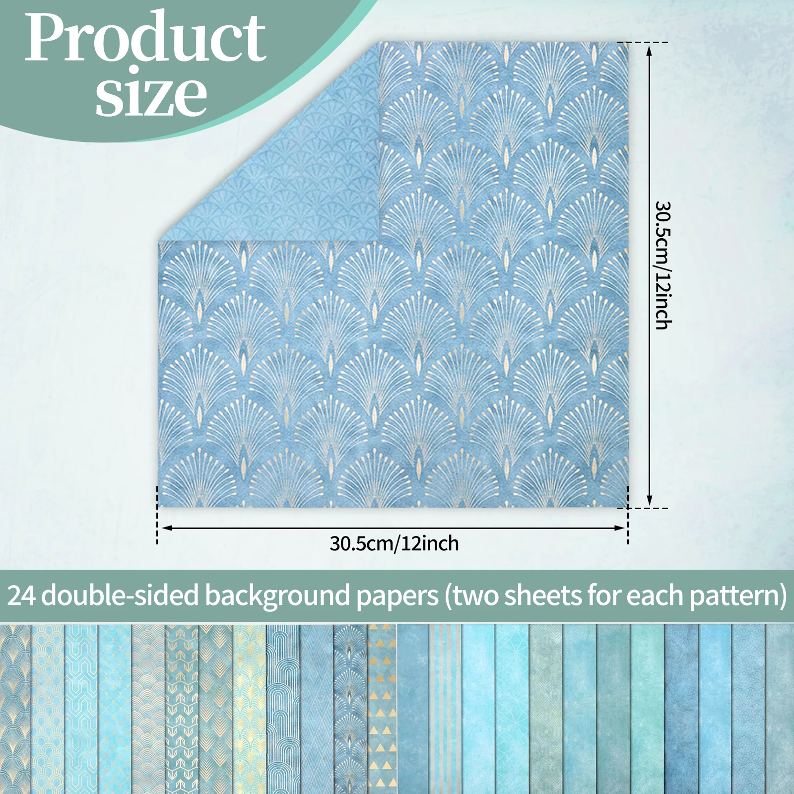 24 Sheets Double Sided Scrapbook Paper 12x12 Inch Decorative Craft Paper Decorative Scrapbooking Papers for Handbook Card Making