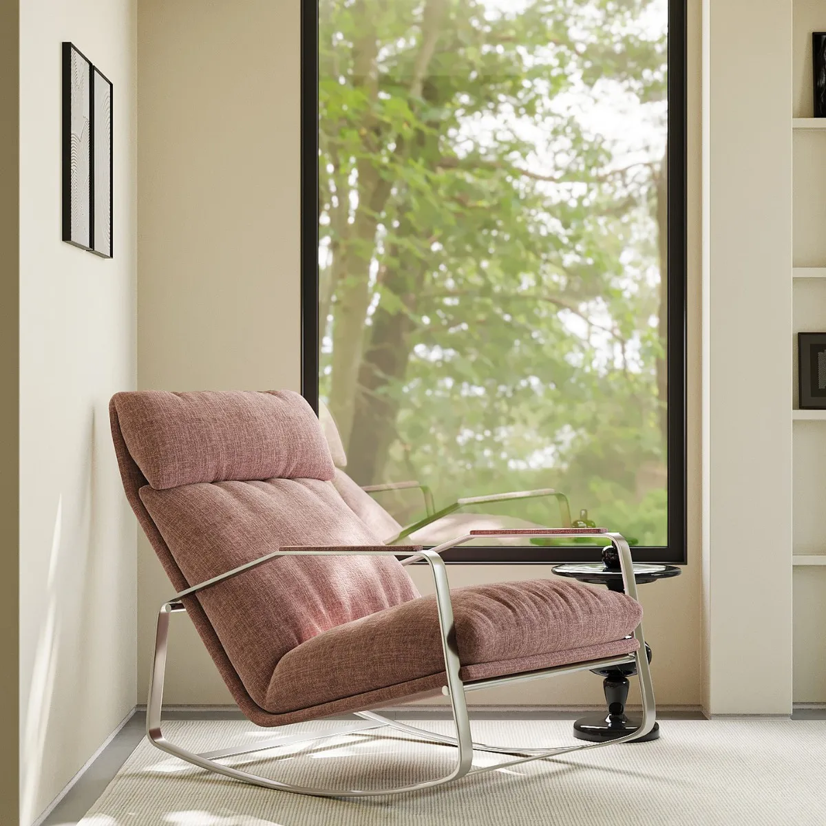 

Leisure rocking chair, living room single sofa, medieval chair, Nordic style, balcony lazy sofa rocking chair