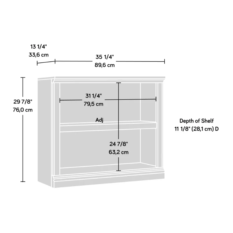 Modern Wooden Shelf Bookcase, Select Cherry Finish