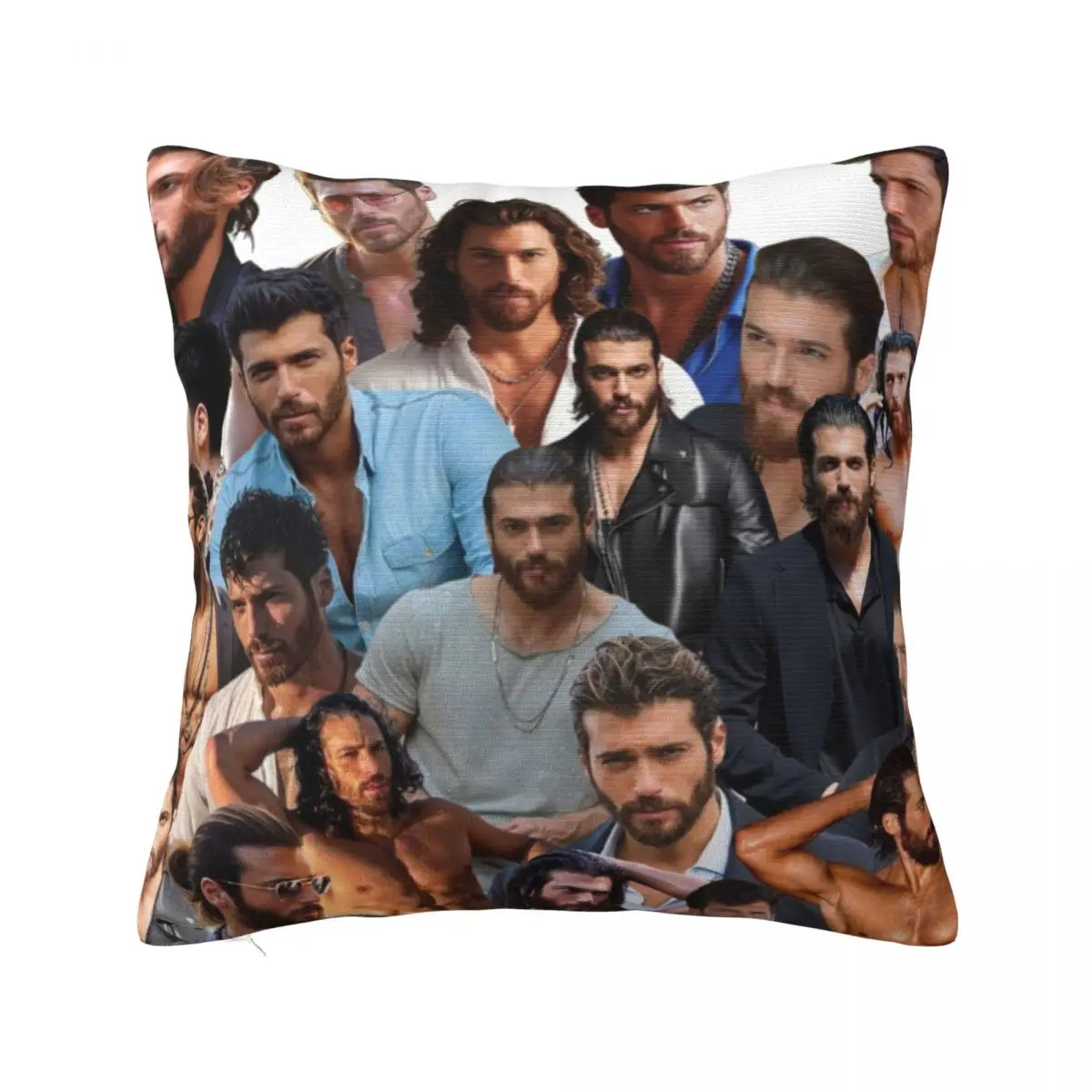 Can Yaman Photo Collage Pillowcase Soft Polyester Cushion Cover Decorative Muscles Actor Model Pillow Case Cover Home 40*40cm