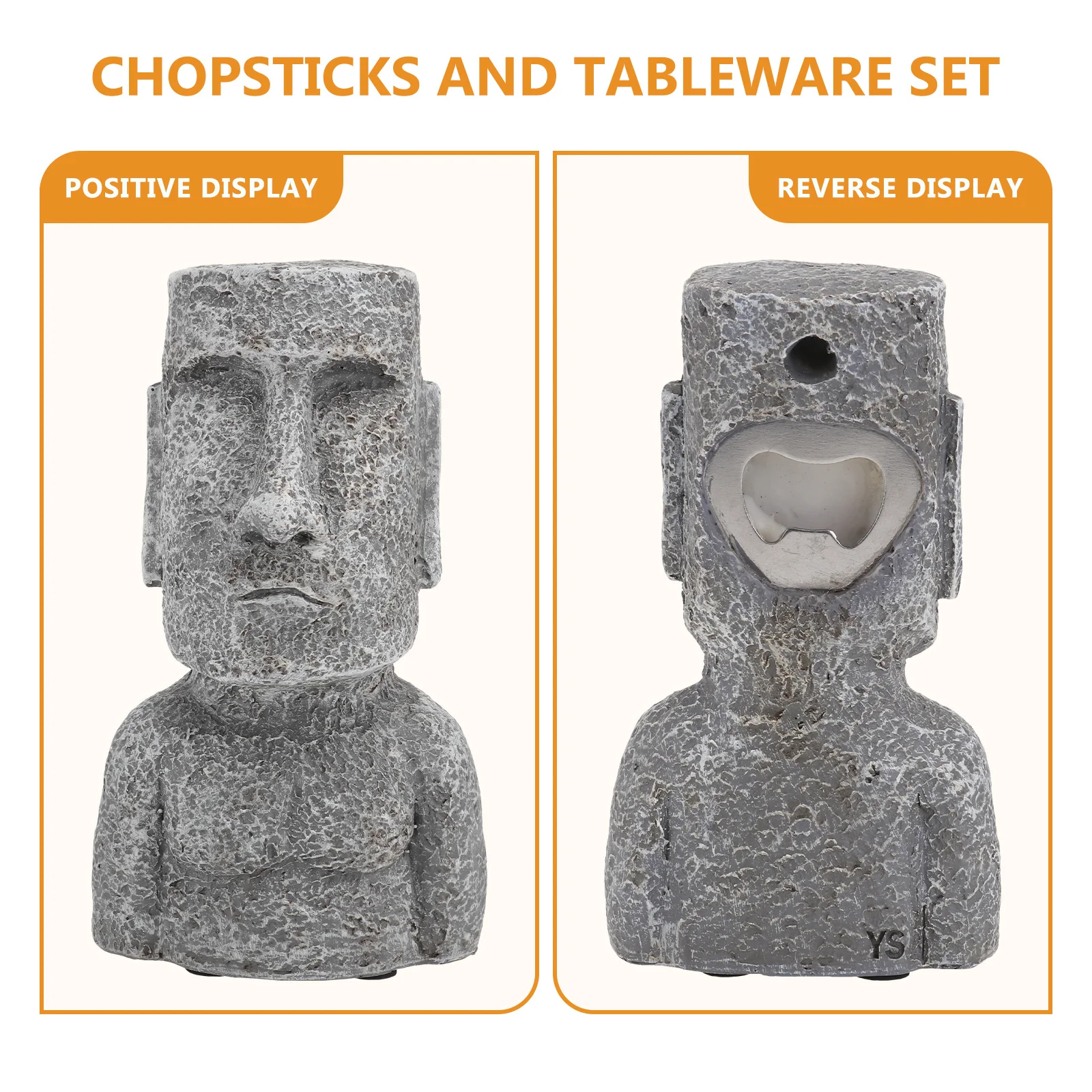 

1Pcs Gray Moai Stone Design Bottle Opener Decorative Opening Device Creative Household Bar Accessory Portable Picnic Beer Opener
