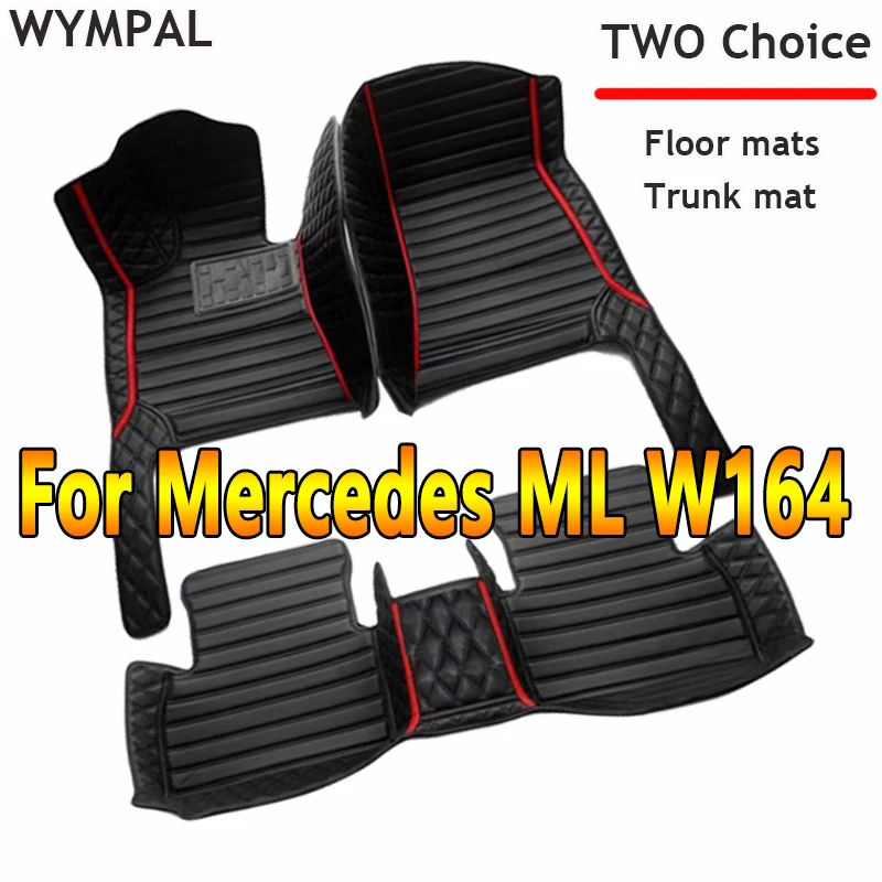 

Custom Automotive Car Floor Mats For Mercedes ML W164 2005 2006 2007 2008 Auto Luxury Leather Men Women Car Mats Full Coverage