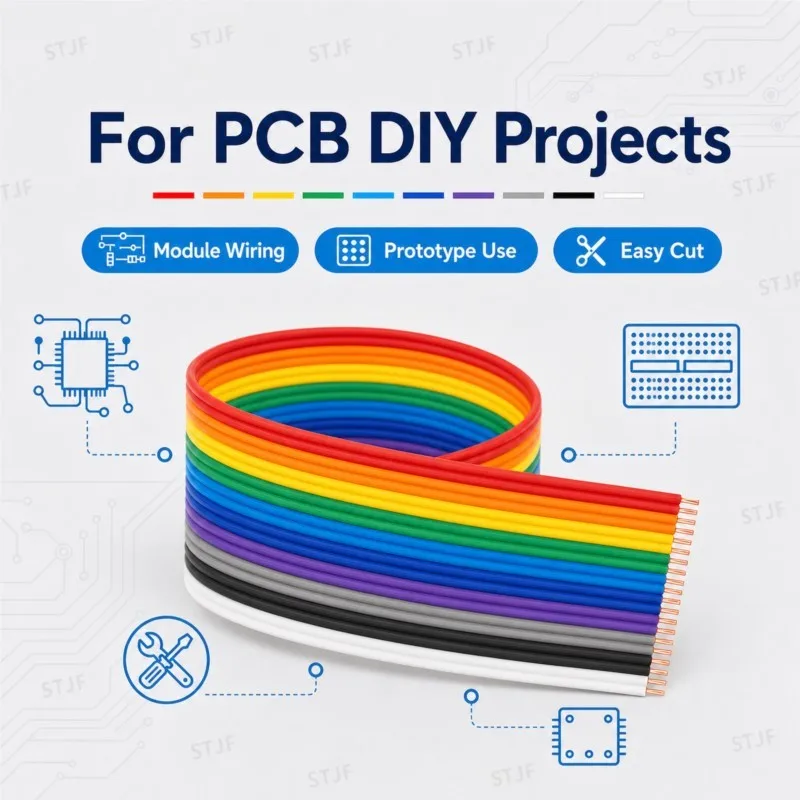 5m/lot ribbon cable 10 WAY Flat Color Rainbow Ribbon Cable wire Rainbow Cable 10P ribbon cable 1.27MM pitch 5meters/lot IN STOCK