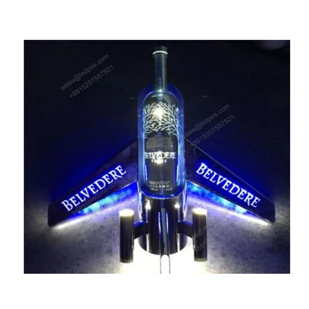 

LED Belvedere Vodka Whiskey Tequila Plane Aircraft Champagne Rocket Bottle Presenter Aeroplane Wine Airplane Glorifier Display