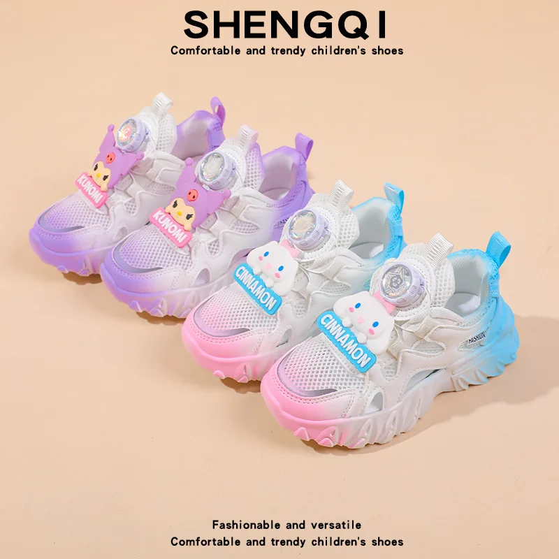 

Summer Ins Cinnamoroll Anime Kawaii Sanrio Net Sports Sandals Cute Cartoon Kuromi Breathable Casual Shoes Gifts for Kids