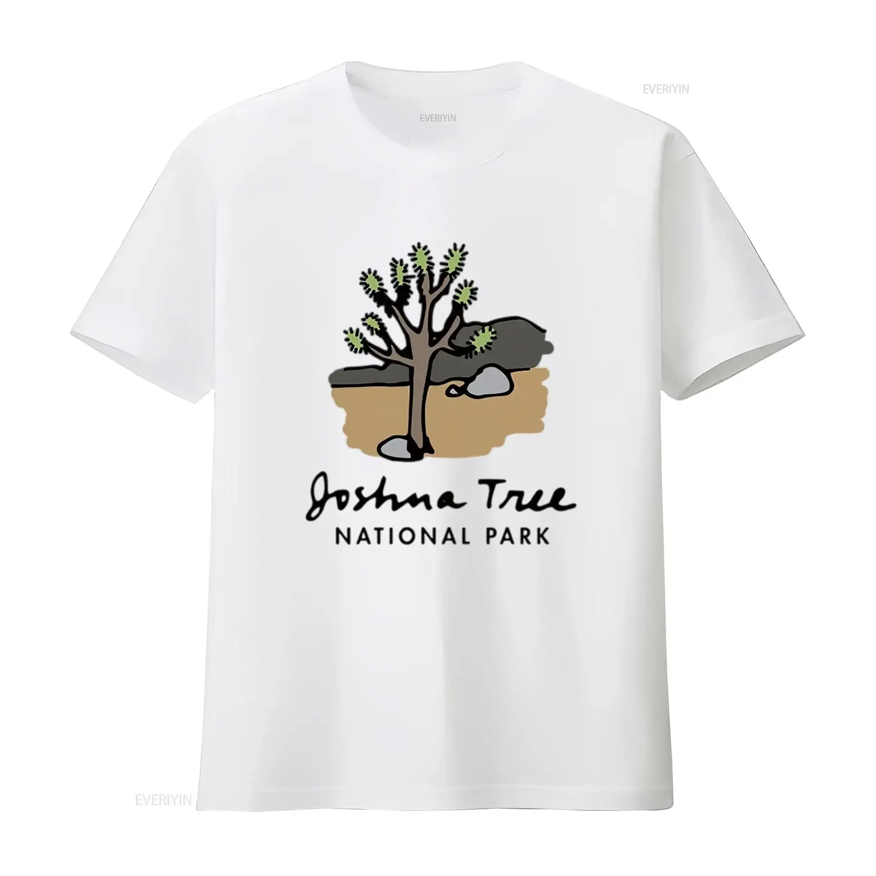 

Мужская футболка для семейного отдыха в стиле ретро с национальным парком Джошуа, белая, средняя, винтажная, универсальная, удобная