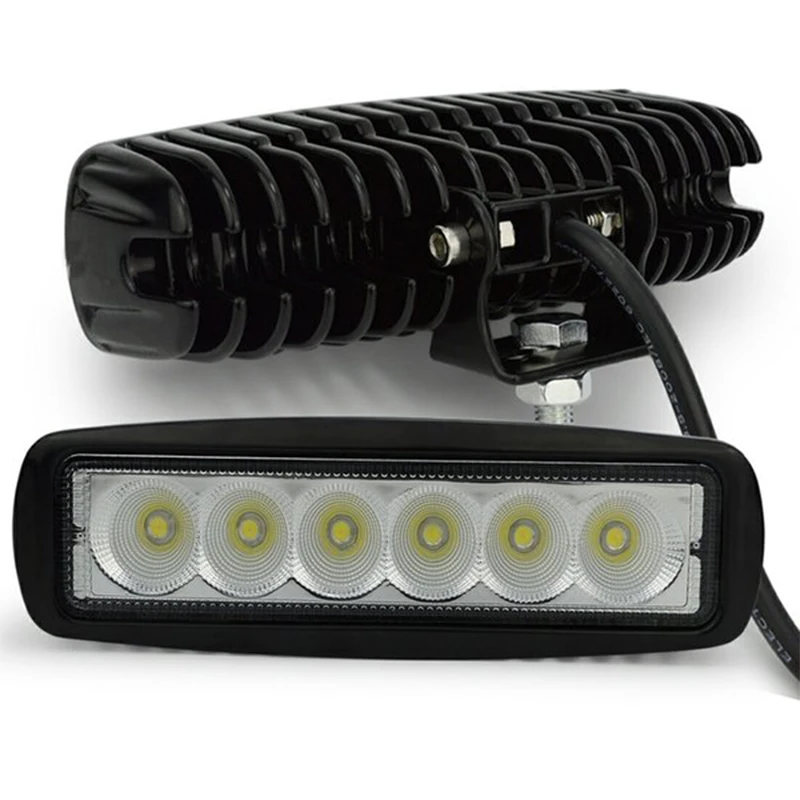 6LED 18W 12V Car Work Light DRL High Bright Spotlight Waterproof Offroad Automobile Truck Night Driving Headlights Fog Lamp