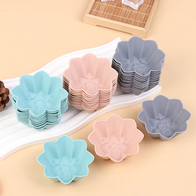 12Pcs Little Flower Silicone Cake Mold DIY Cupcake Cup Heat Resistant Nonstick Silicone Chocolate Mold Kitchen Party Baking Mold