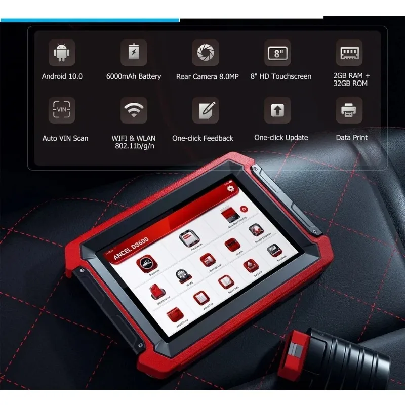 

ANCEL DS600 OBD2 Scan Professional Automotive Diagnostic Tool All System ECU Code Activation Test 34 Reset OBD2 Scan