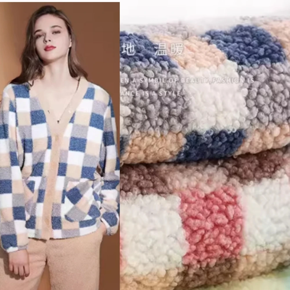 

Printied Ripstop Plush Thicken Warm Fabric for Doll Coat Clothing Blanket Handmade Diy Cloth By The Meter Sewing Material