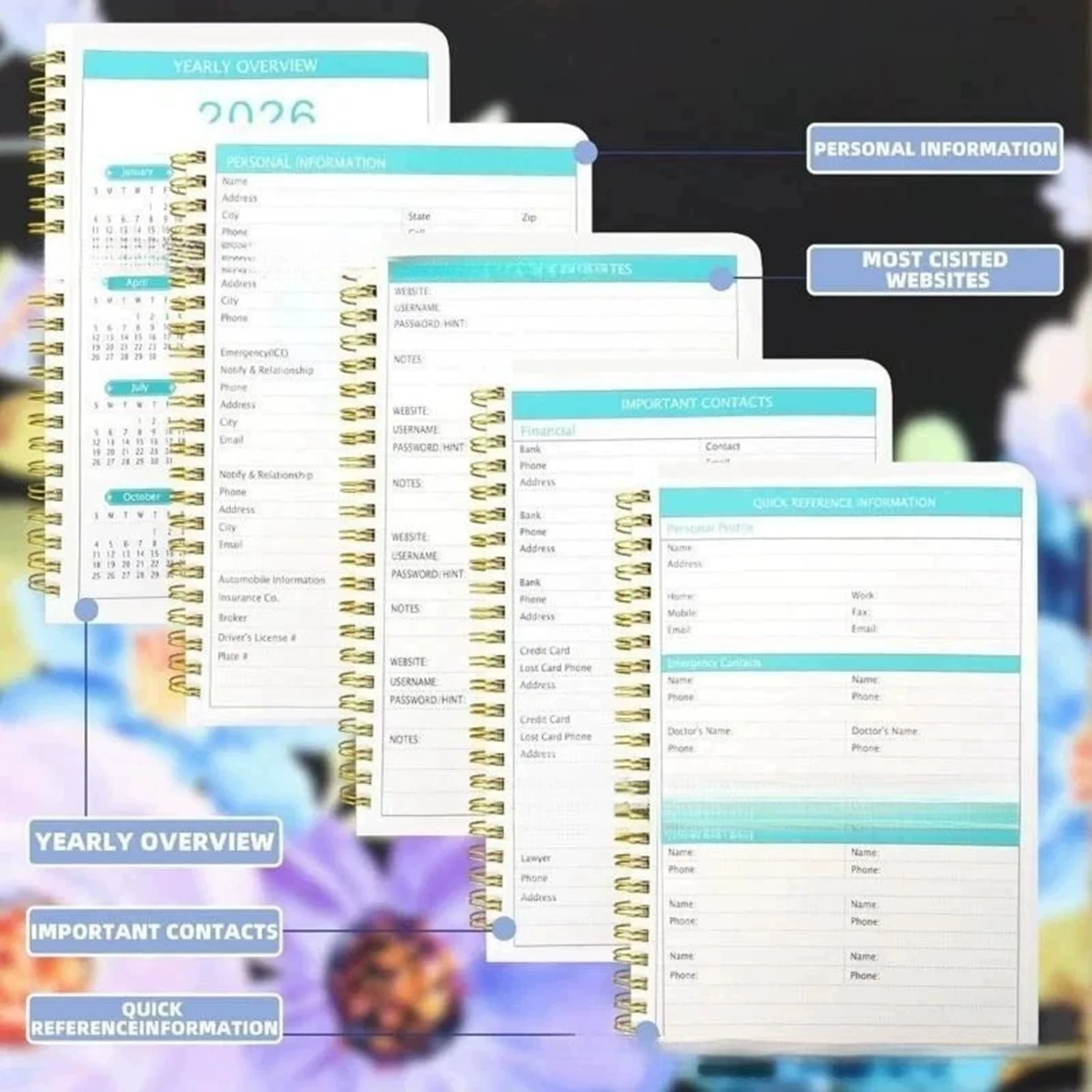 Office Planner 2026-2030 Monthly Calendar Appointment Book Professional Schedule Organizer for Work Home School Travel