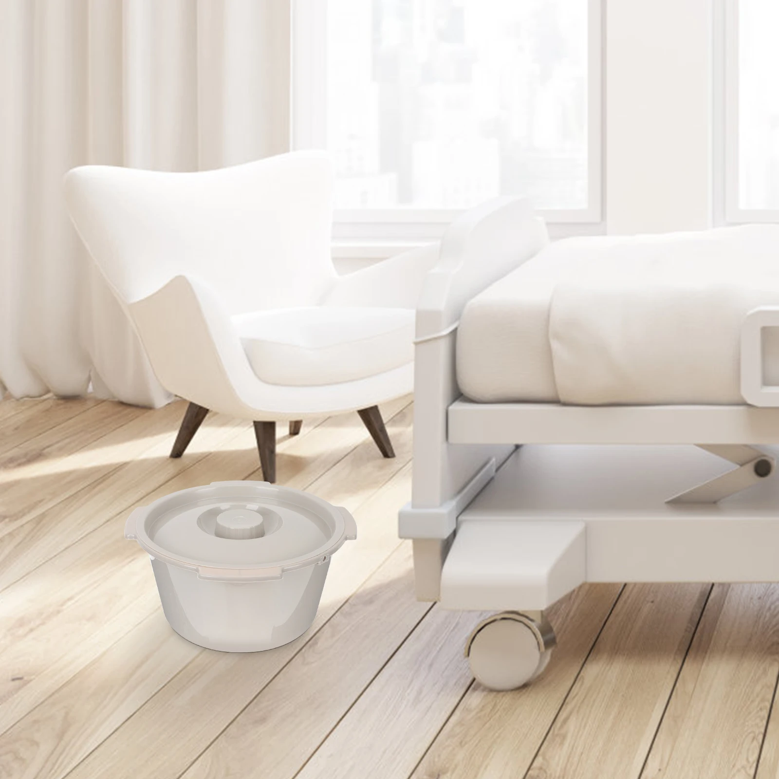 

Chamber Pot With Lid Portable Urine Bucket For Elderly Kids Adults Plastic Bedpan Spittoon Home Hospital Travel