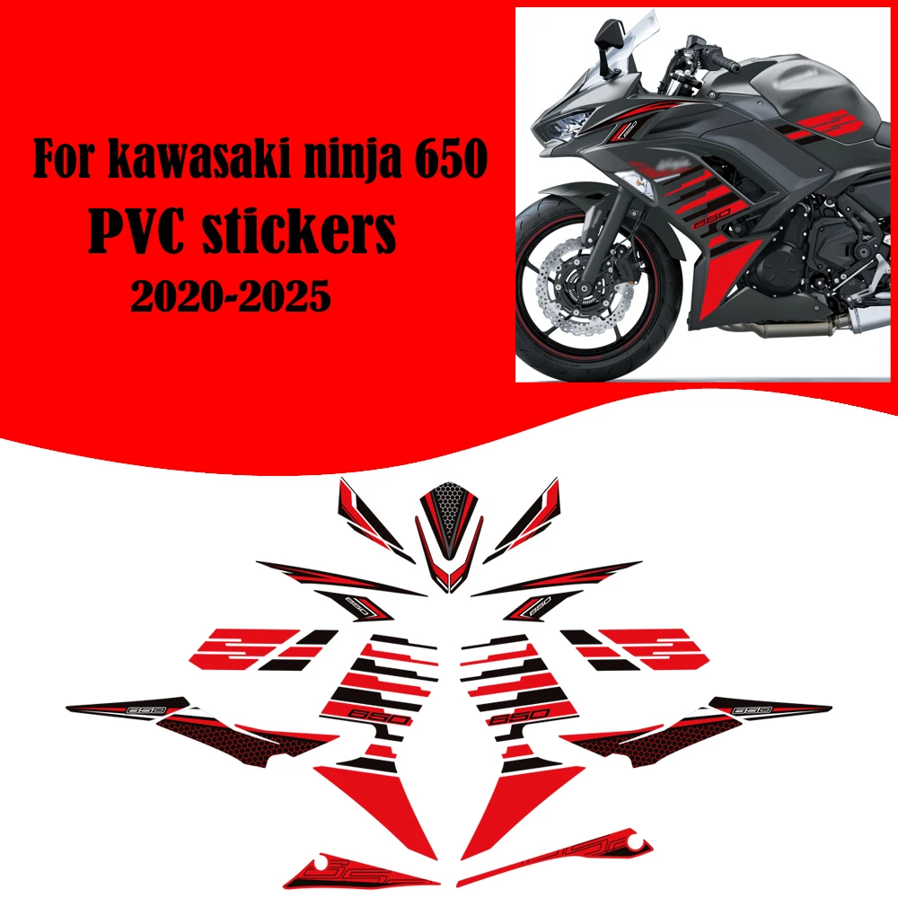 

For kawasaki ninja 650 Tank Pad Side Grips Gas Fuel Oil Kit Knee Fairing Fender Wheels Stickers Decals 2020 - 2023 2024 2025