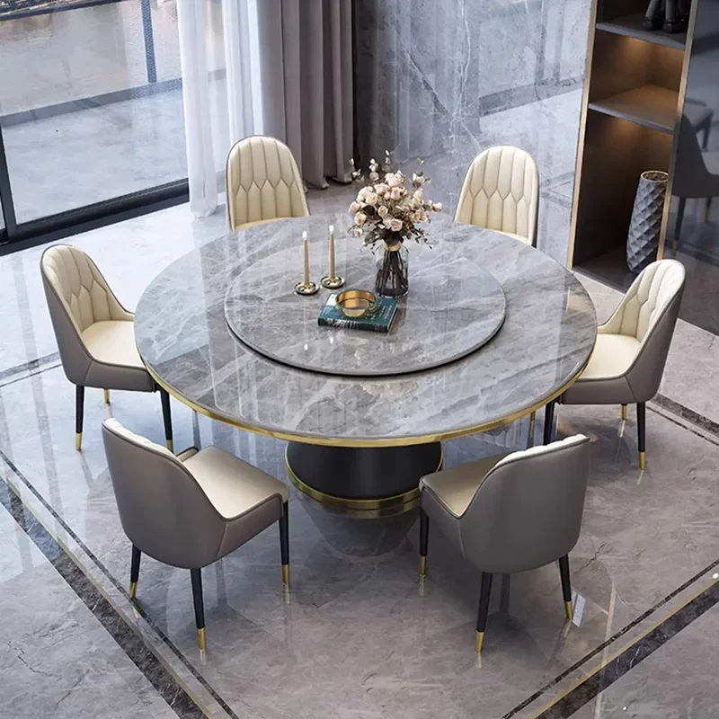 طاولة طعام مستديرة للمنزل على الطراز الشمالي من الرخام طاولة طعام دوارة حديثة للطلاب أثاث فريد من نوعه Meuble De Cuisine