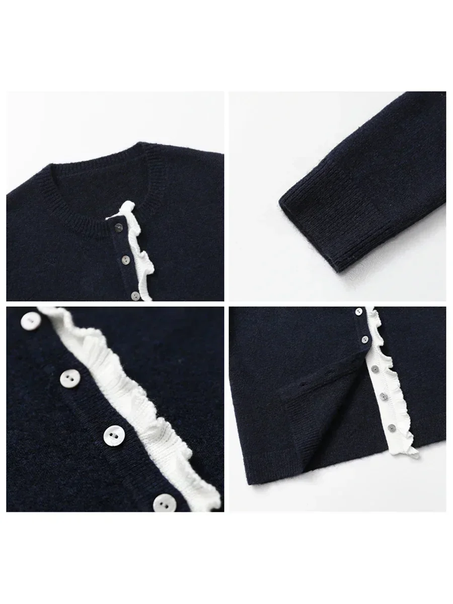 CHIC VEN Koreaanse Vrouwen Truien Casual Single-breasted O Hals Patchwork Gebreid Vest Vrouwelijke Top Herfst Winter 2025