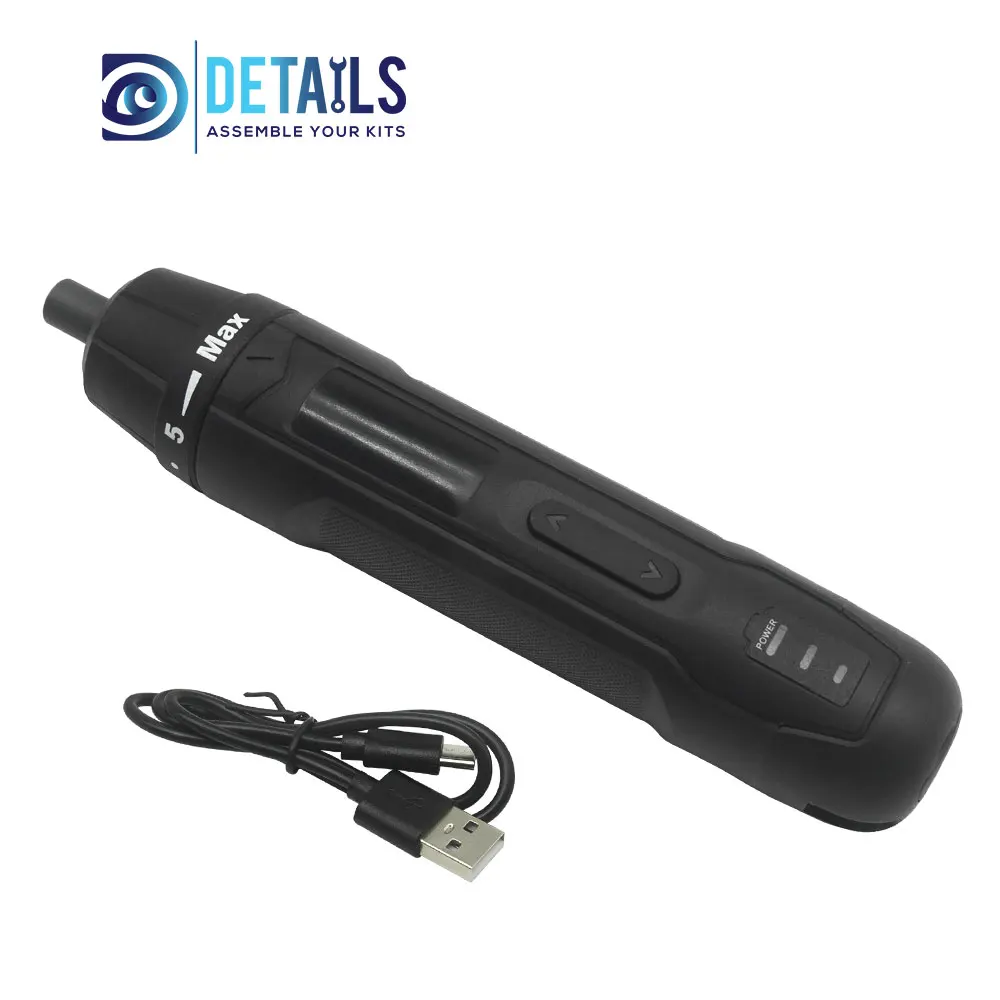 

Electric Mini Screwdriver with 6-Gear Torque 3.6v, 2000mAh, 350rpm, 0.1-5.3Nm, Chuck 6.35mm