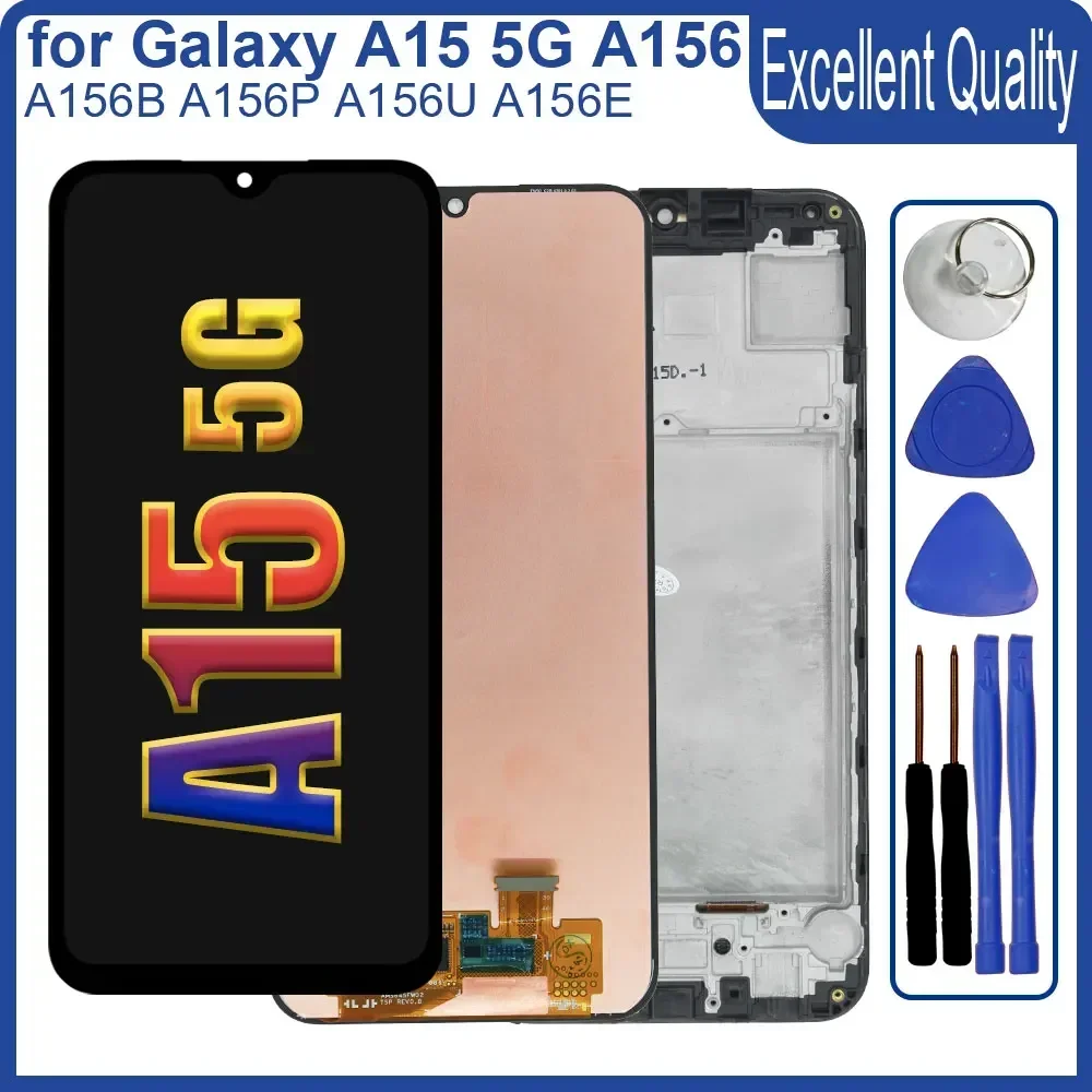 New Tested LCD for Samsung Galaxy A15 5G LCD Display Touch Screen Digitizer Replacement for Samsung A15 5G A156B A156 A156U LCD