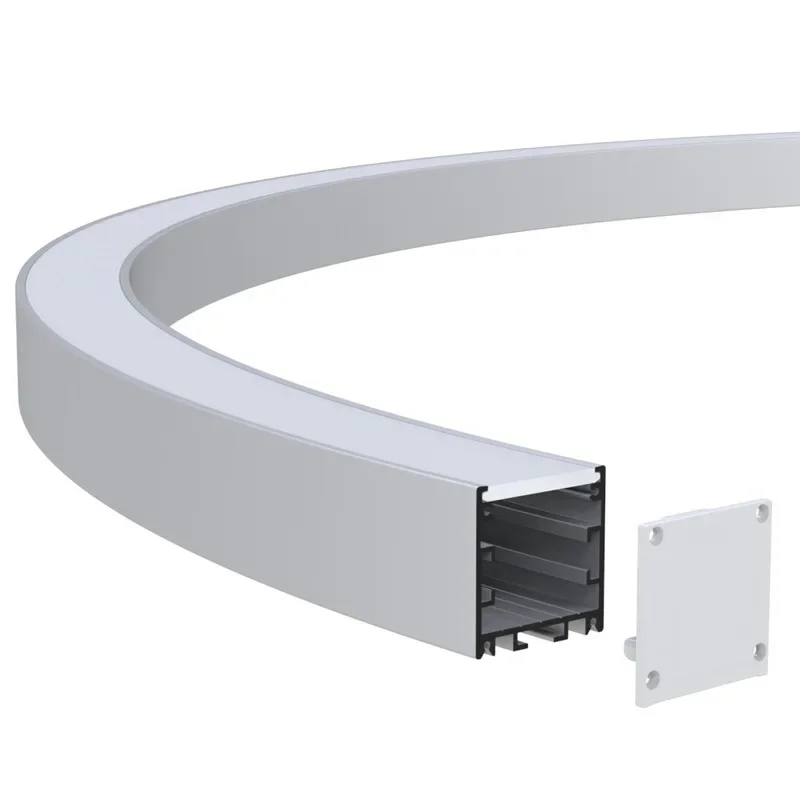 Aluminum curved strip light, splicing S-shaped office LED strip engineering lobby oval chandelier light