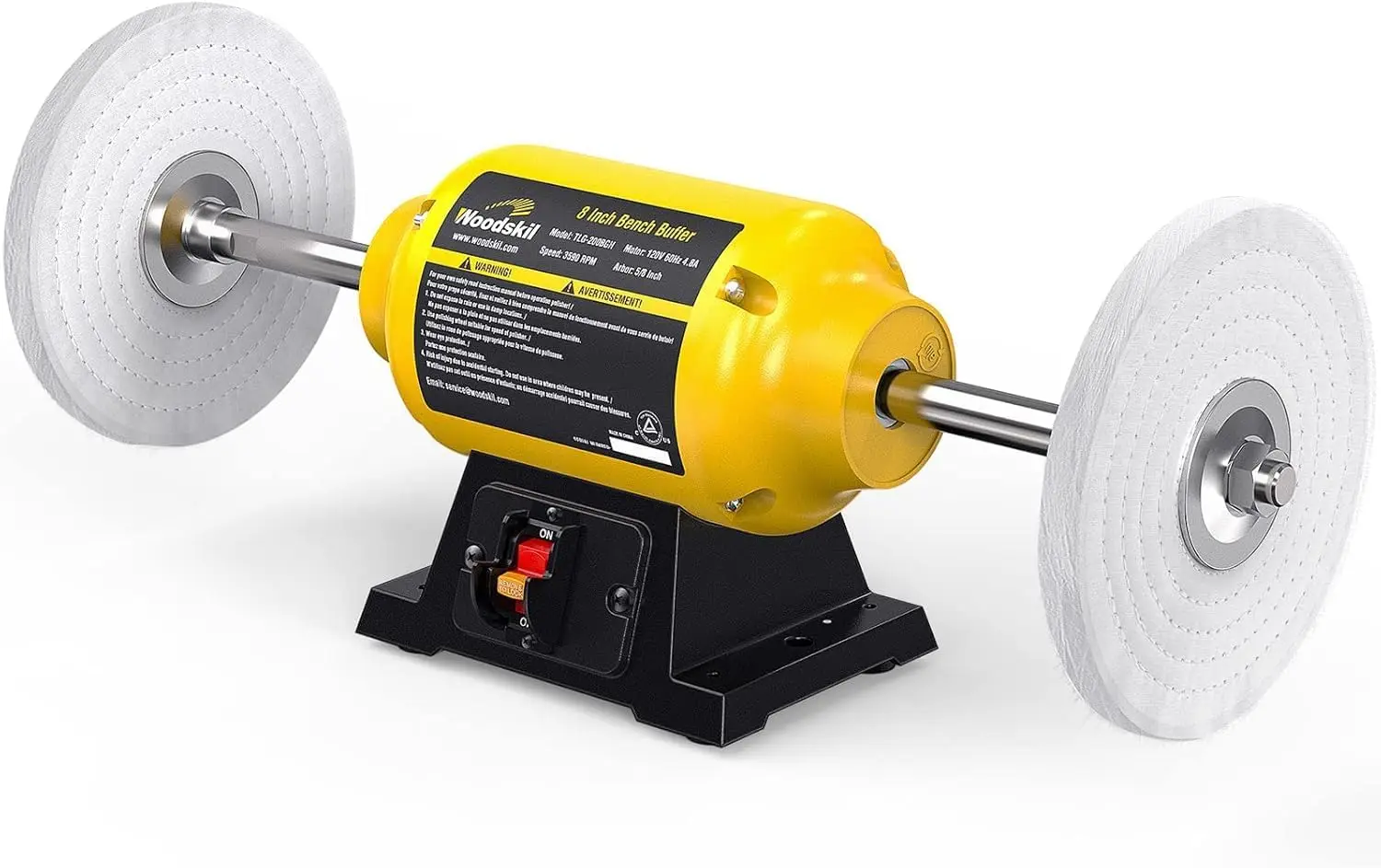 

3/4HP Bench Buffer Polisher 4.8A, 8 inch Jewelry Buffer Polisher Machine, 3600 RPM Powerful Bench Polisher with Dual cotton