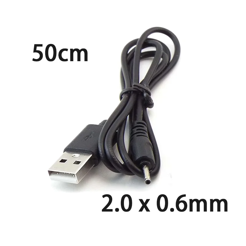 50cm 5V DC Power Cable USB 2.0 Male A to DC 2.0*0.6mm plug Line extend charging cable V