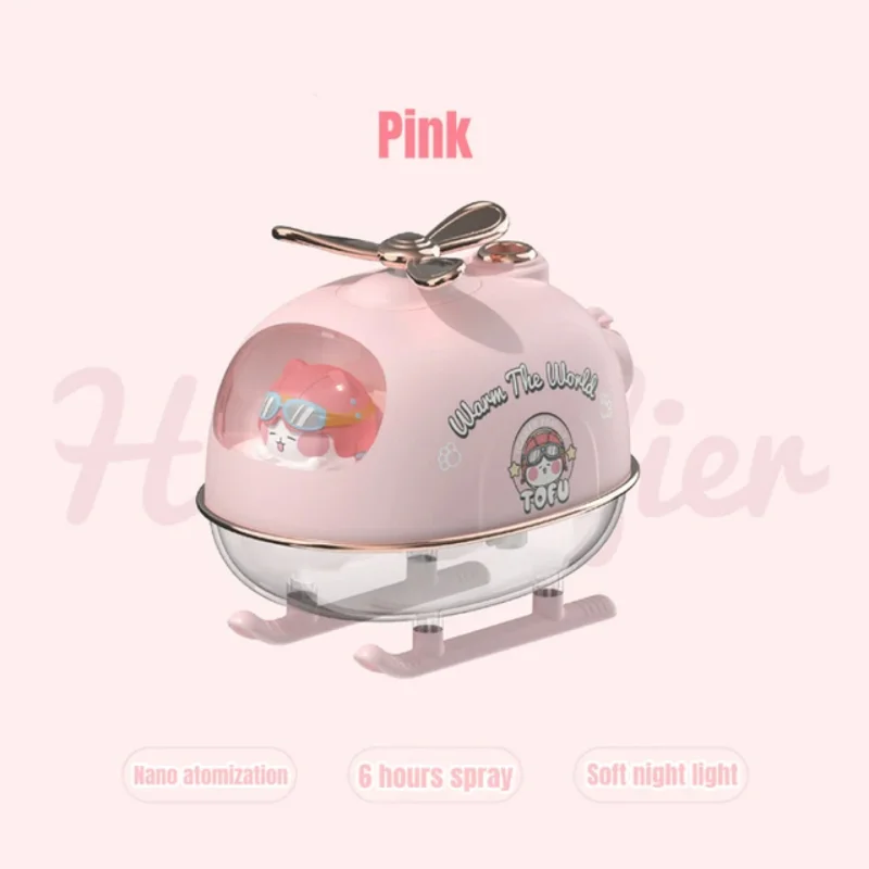 

USB Mini Helicopter Air Humidifier Diffuser with Warm Light Office Room Fragrance Ultrasonic Maker Fogger