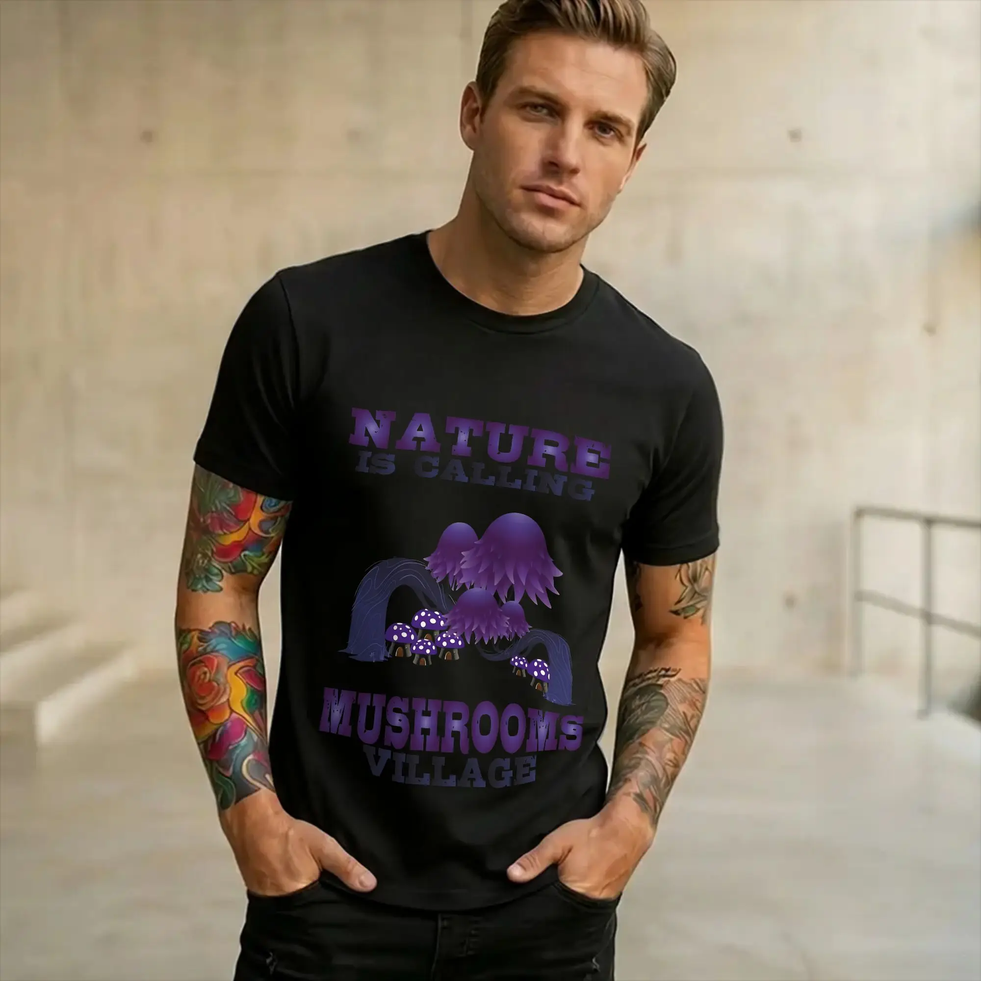 Mushrooms Are Calling Merch Men Women T Shirts Pure Cotton Tee Graphic Printed  T-shirt Clothing