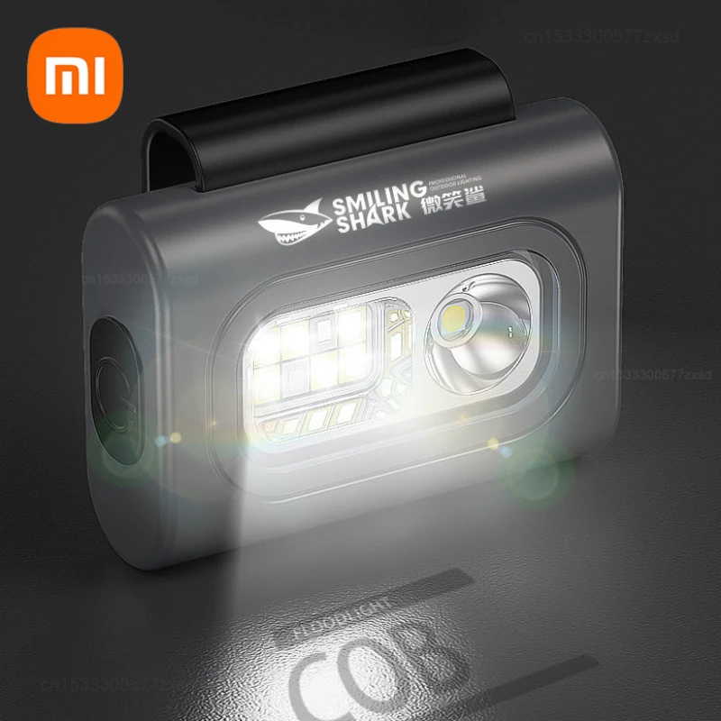 Xiaomi SMILING SHARK Portable Magnetic Clothe Clip Running Light Strong Light Multifunctional Headlights Rechargeable Flashlight