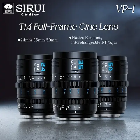 SIRUI VP-1 24mm 35mm 50mm Full-Frame Camera Lens T1.4 Fast Aperture Manual Focus Lens For Sony E Canon RF Nikon Z Leica L Mount