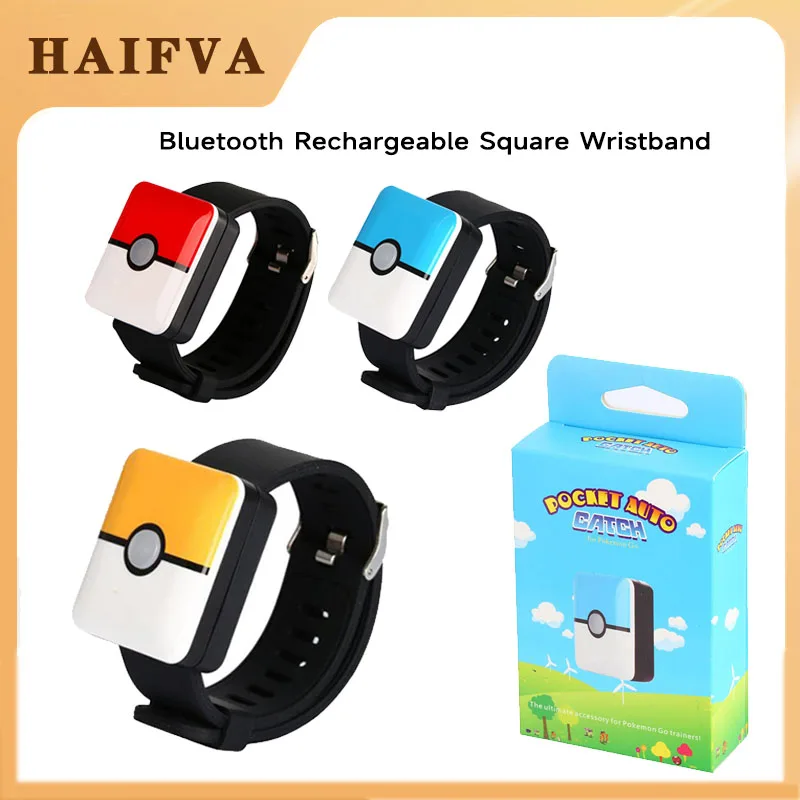 Pulsera cuadrada recargable por Bluetooth para juego de Pokémon Go Plus, Auto Catch para juego de Pokemon, pulsera para Android e IOS