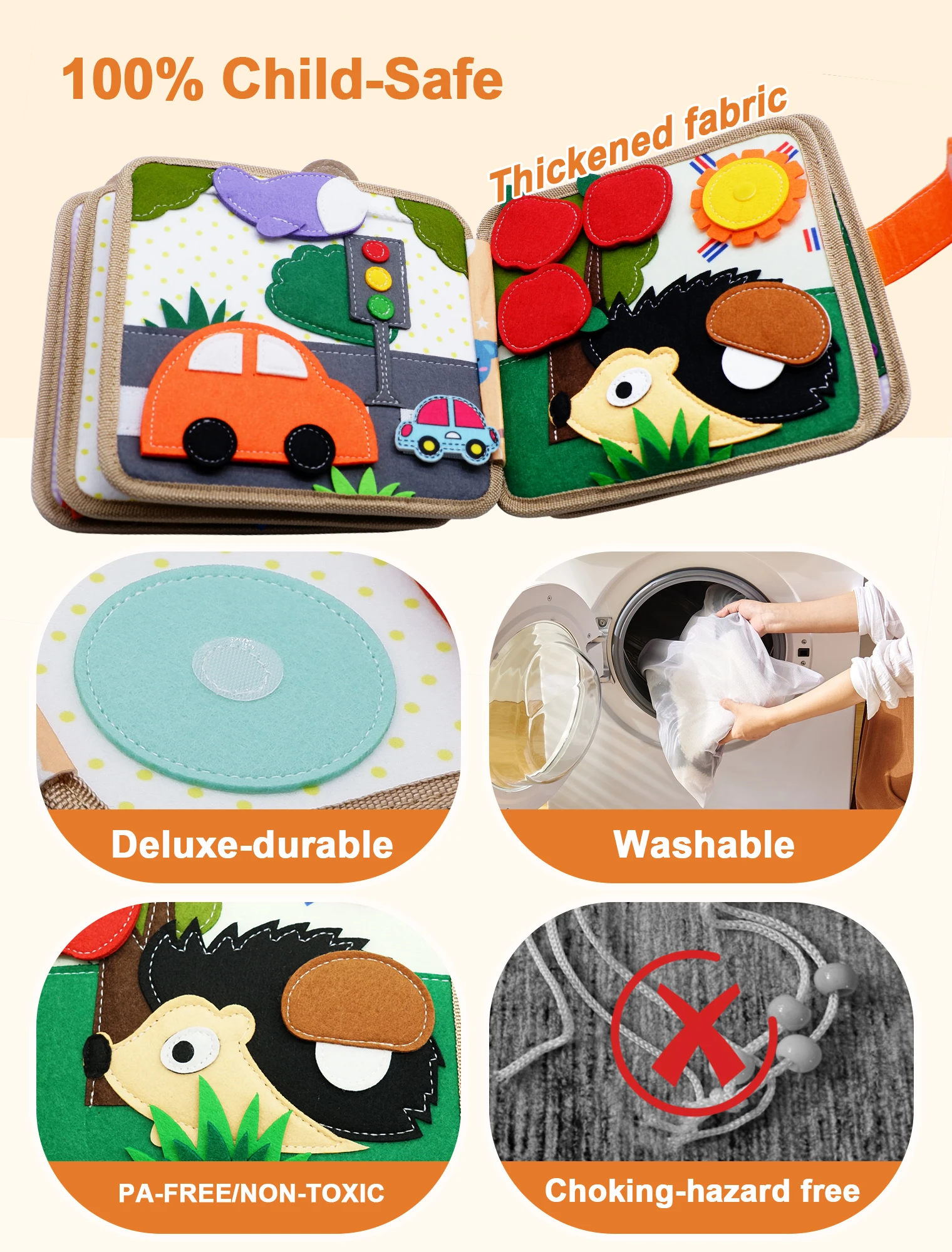 Montessori-Arbeitsbuch für Kleinkinder von 1–3 Jahren, frühes Lernen von leisen Büchern für Kleinkinder im Vorschulalter und pädagogisches Reiseaktivitätsspielzeug