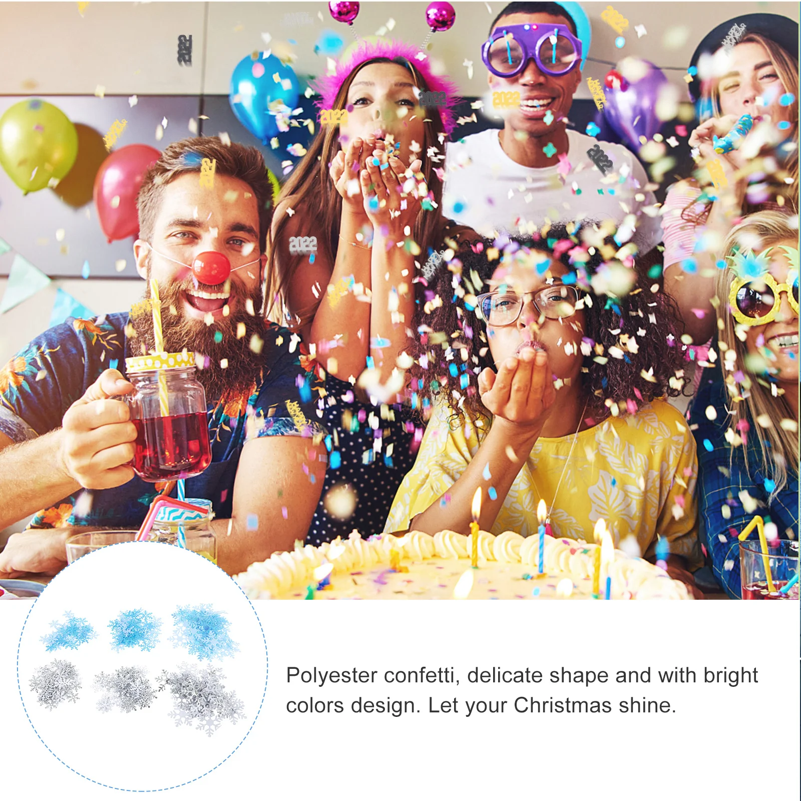 

6bags Xmas Snowflakes Confetti Christmas Table Confetti Polyester Party Accessories Christmas Party Supplies Snowflake Decor