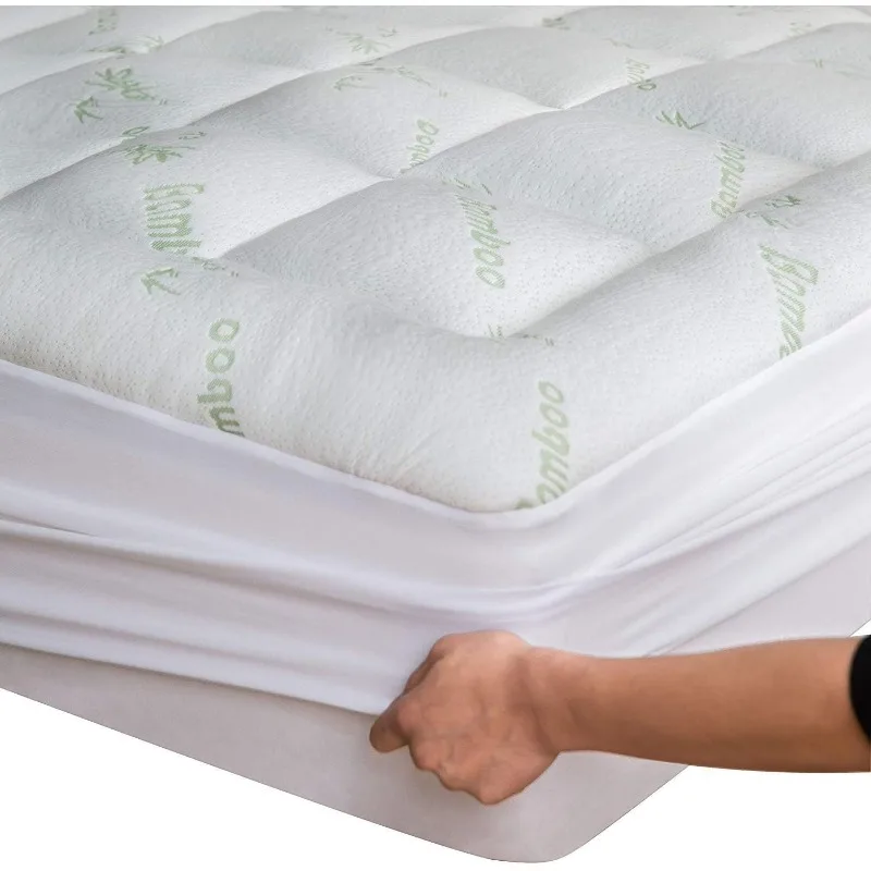 Viscose Made from Bamboo Full Mattress Topper - Thick Cooling Breathable Pillow Top Mattress Pad for Back Pain Relief