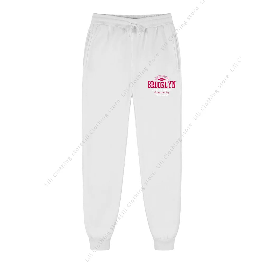 BROOKLYN Letter Print Men's Jogging Pants Autumn Winter High quality Fleece Fitness Casual Designer Luxury Pants Men Sweatpants