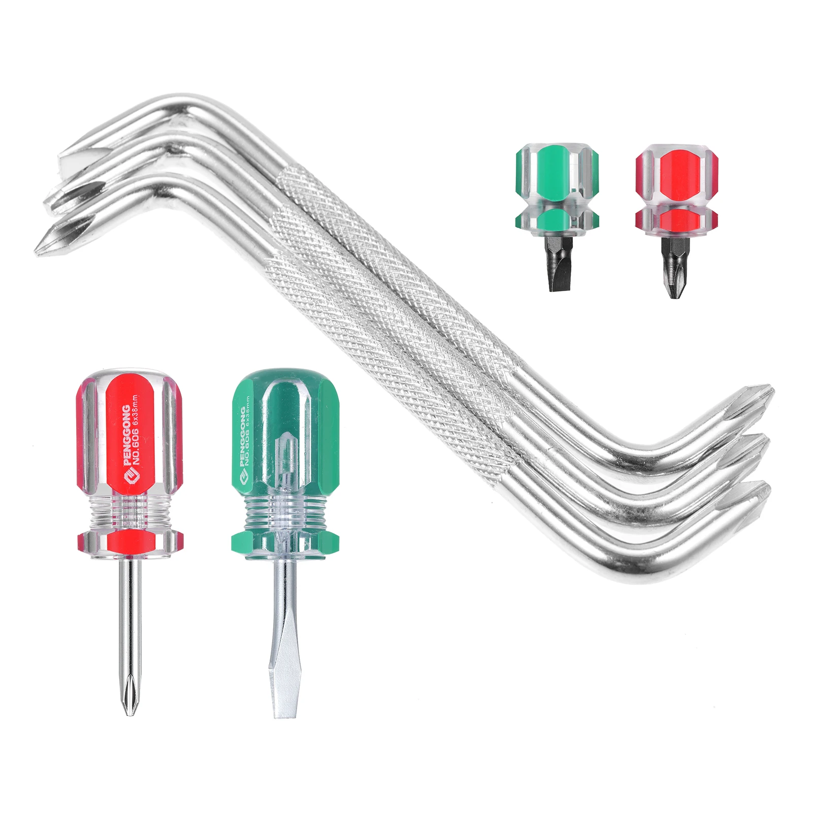 مفك براغي برأس مزدوج PENGGONG ، على شكل Z مغناطيسي ، مفك فيليبس صغير مشقوق لتركيب درابزين السيارات #1