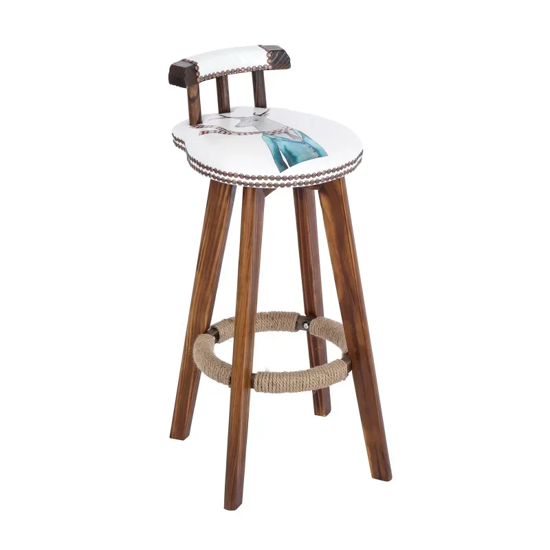 

Wooden Luxury Bar Chairs Nordic High Stool Modern Reception Bar Chairs Relax Minimalist Design Bar Furniture Barkrukken