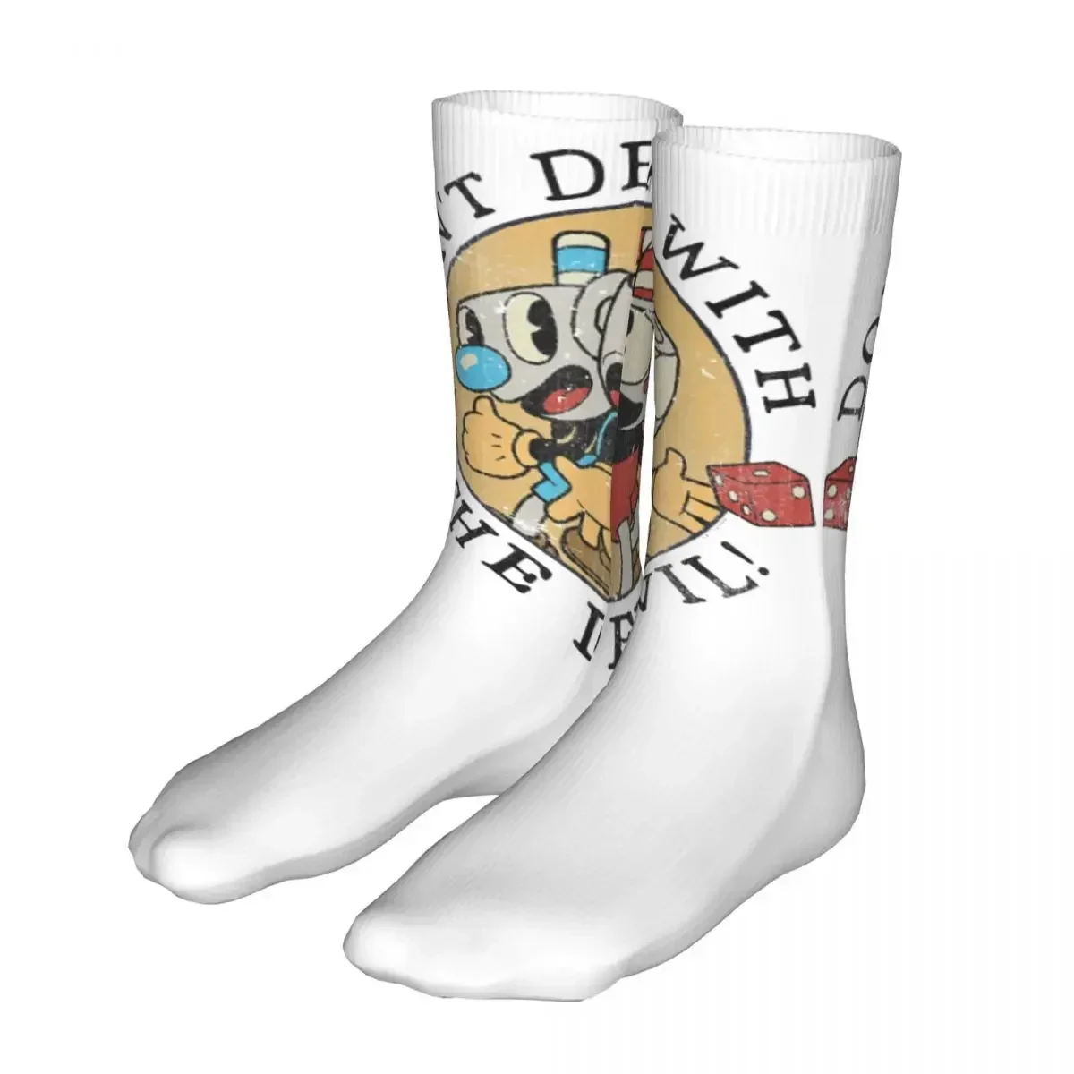 Happy Funny Socks Men's Women's Harajuku Cuphead And Mugman  Retro Games Sport  Spring Summer Autumn Winter