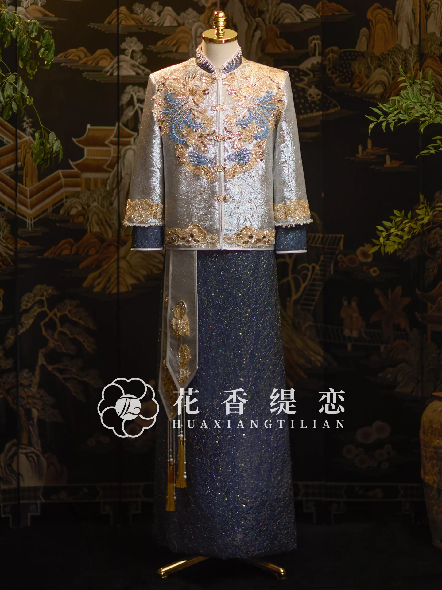 Men's groom's Xunhe suit 2026 new model Chinese-style wedding attire for wedding receptions and Chinese-style Tang suit wedding