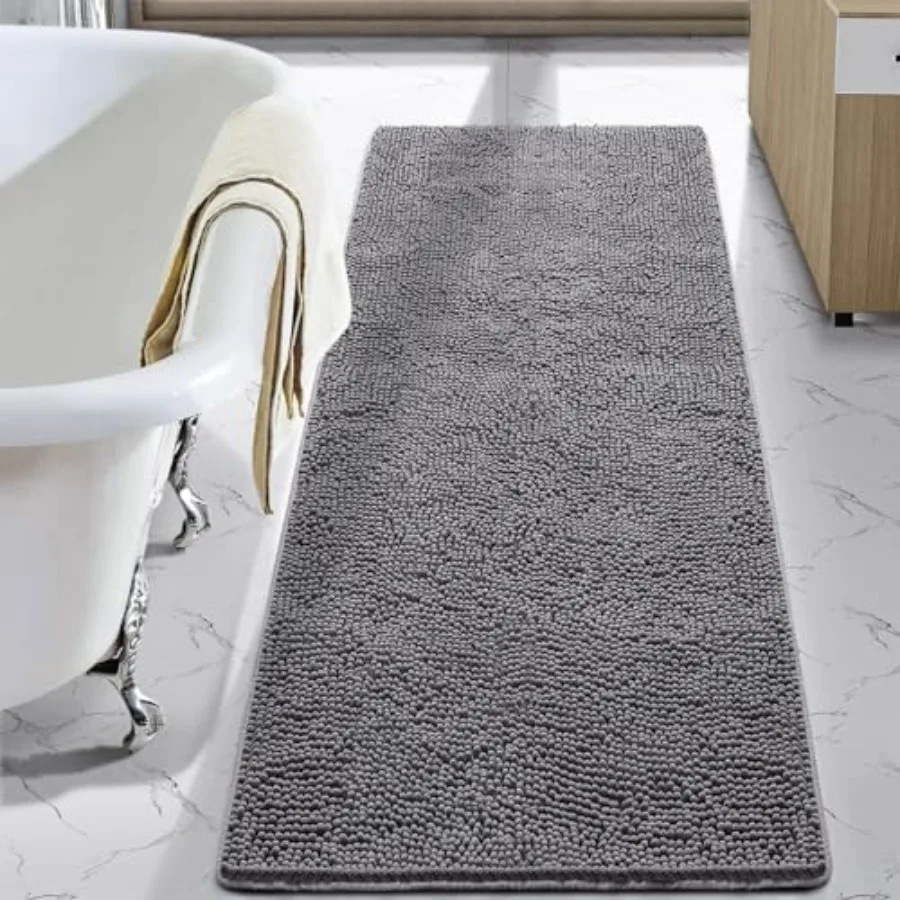 

Luxury Bathroom Rug Shaggy Bath Mat 24 x 60 Inch Washable Non Slip Bath Rugs for Bathroom Shower Soft Plush Chenille Absorbent