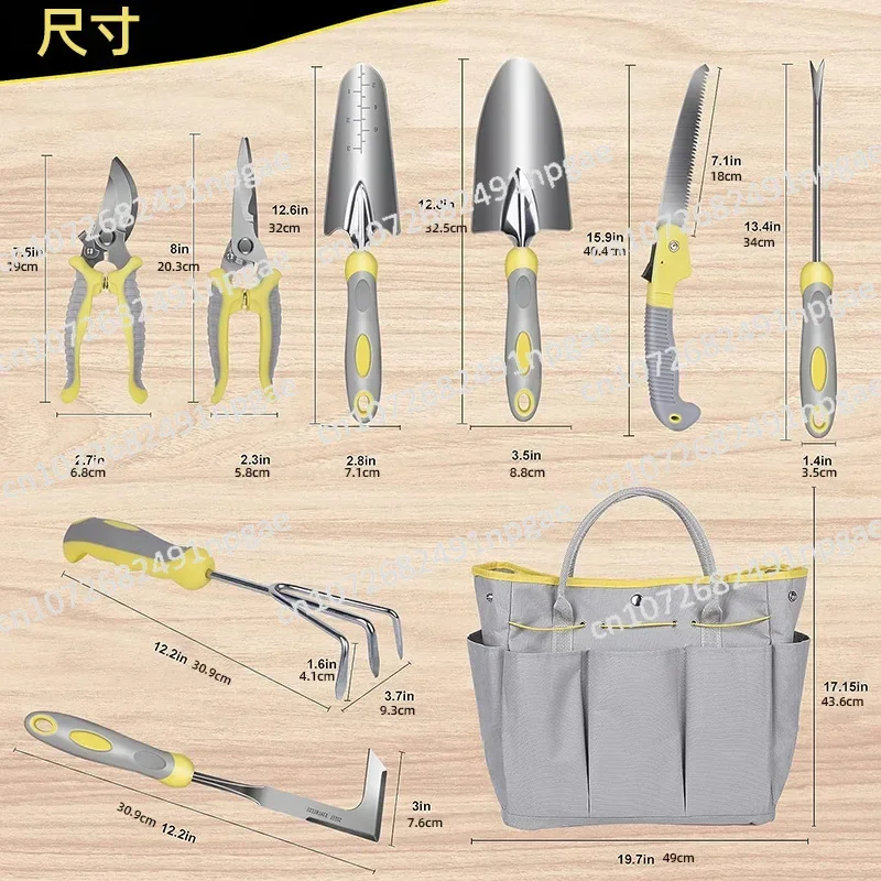 Cross-border Hot-selling 10-piece Stainless Steel Heavy-duty Garden Tool Set Household Garden Tool Set