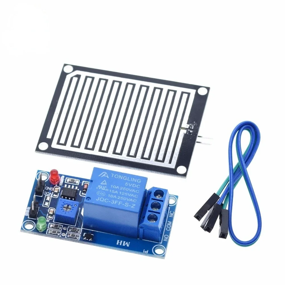 Rain water sensor module + DC 12V Relay Control Module 5V Rain Sensor Water Raindrops Detection Module for Arduino robot kit